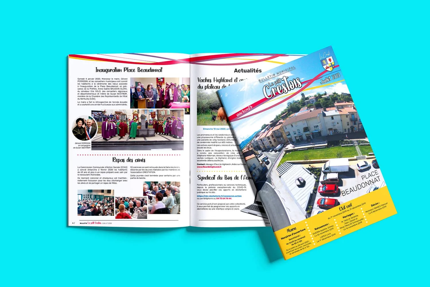 Création et impression du bulletin municipal de la commune de Crest