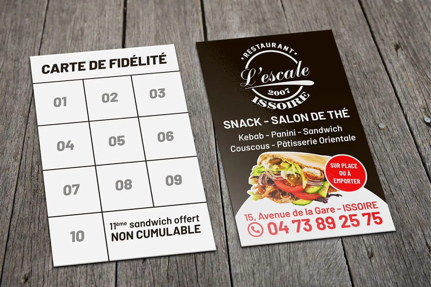 Création carte de fidélité L'Escale Kebab - Issoire