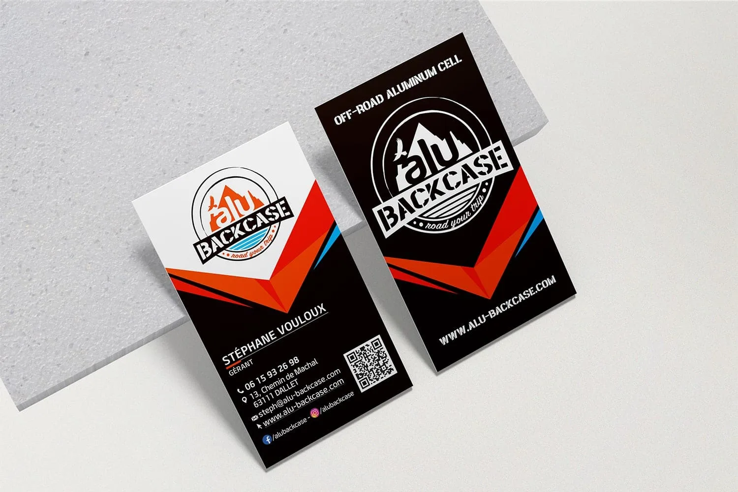 Création et impression des cartes de visite d'Alubackcase - Creartwork à Issoire