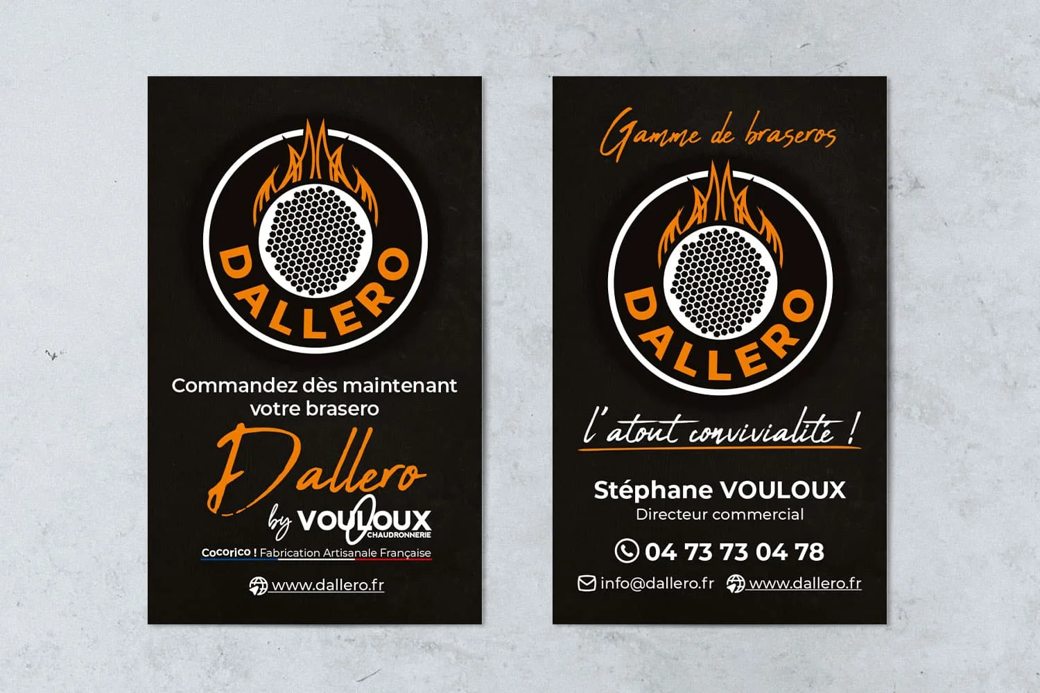 Création et impression des cartes de visite de Dallero - Creartwork Communication