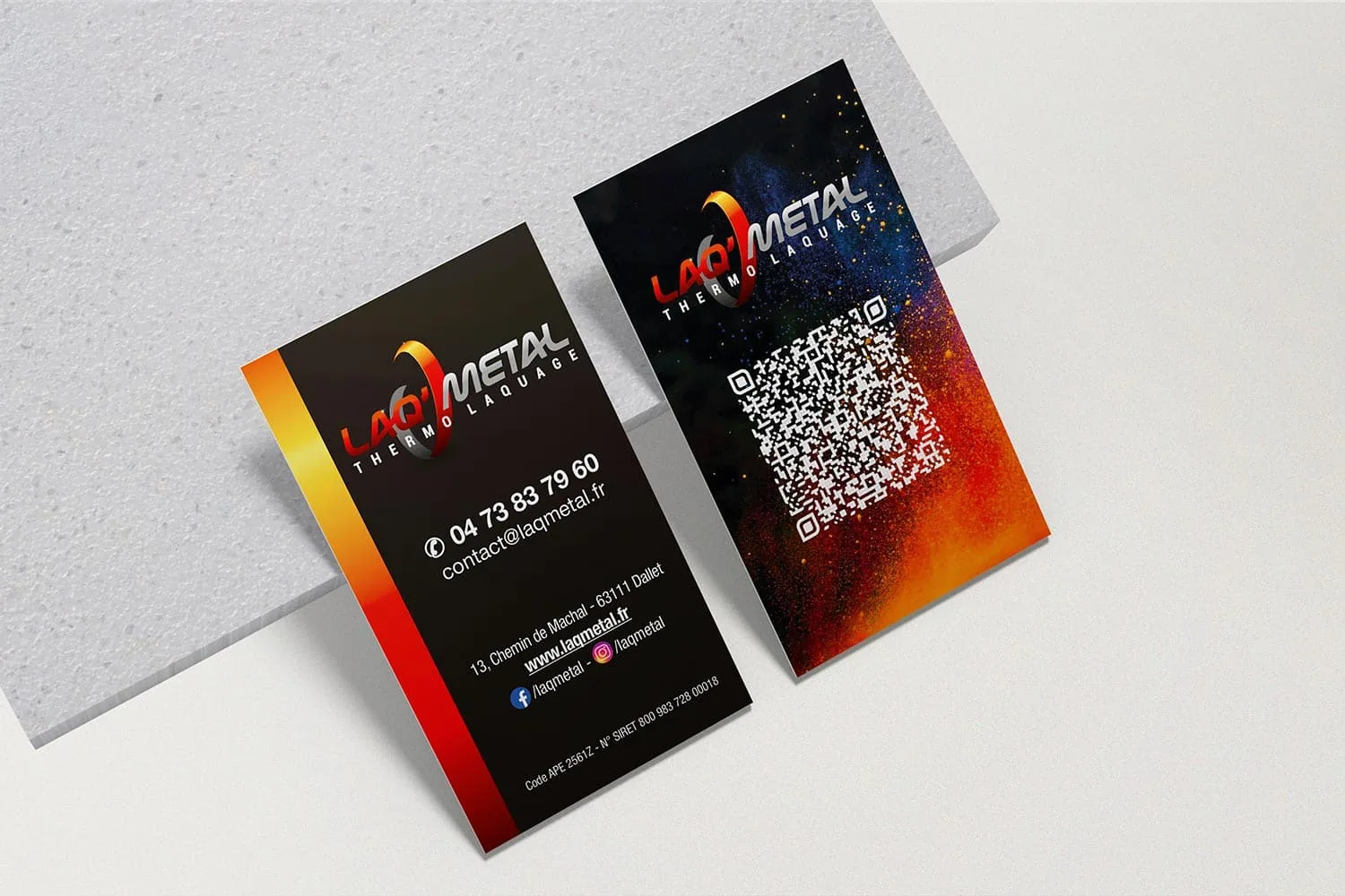 Création et impression des cartes de visite de LAQ Métal - Creartwork Communication