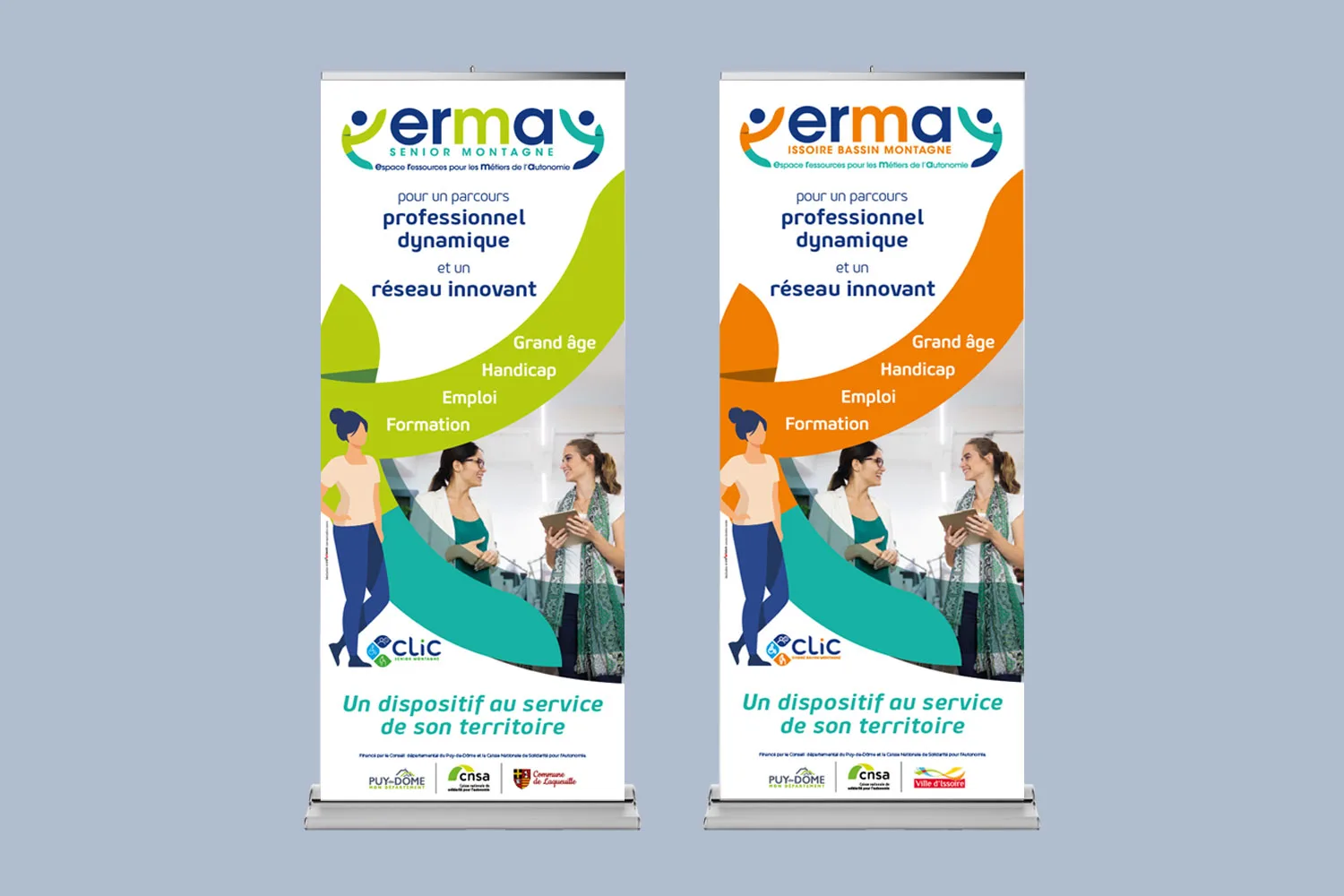 Création du roll-up professionnel du dispositif ERMA