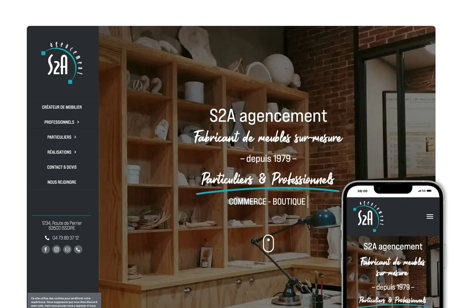 Refonte intégrale du site internet S2a Agencement