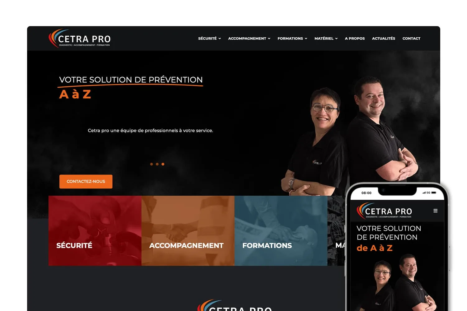 Création site internet de CETRA PRO