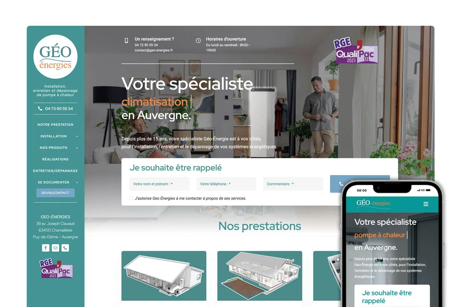 Création du site internte de Géo Énergies - Site web optimisé SEO et responsive design