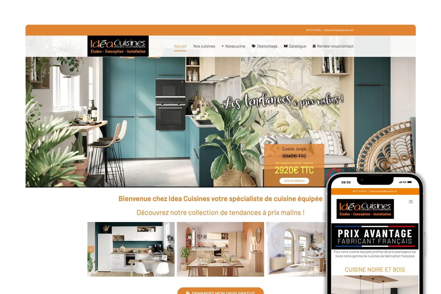 Création du site internet d'Idea Cuisines