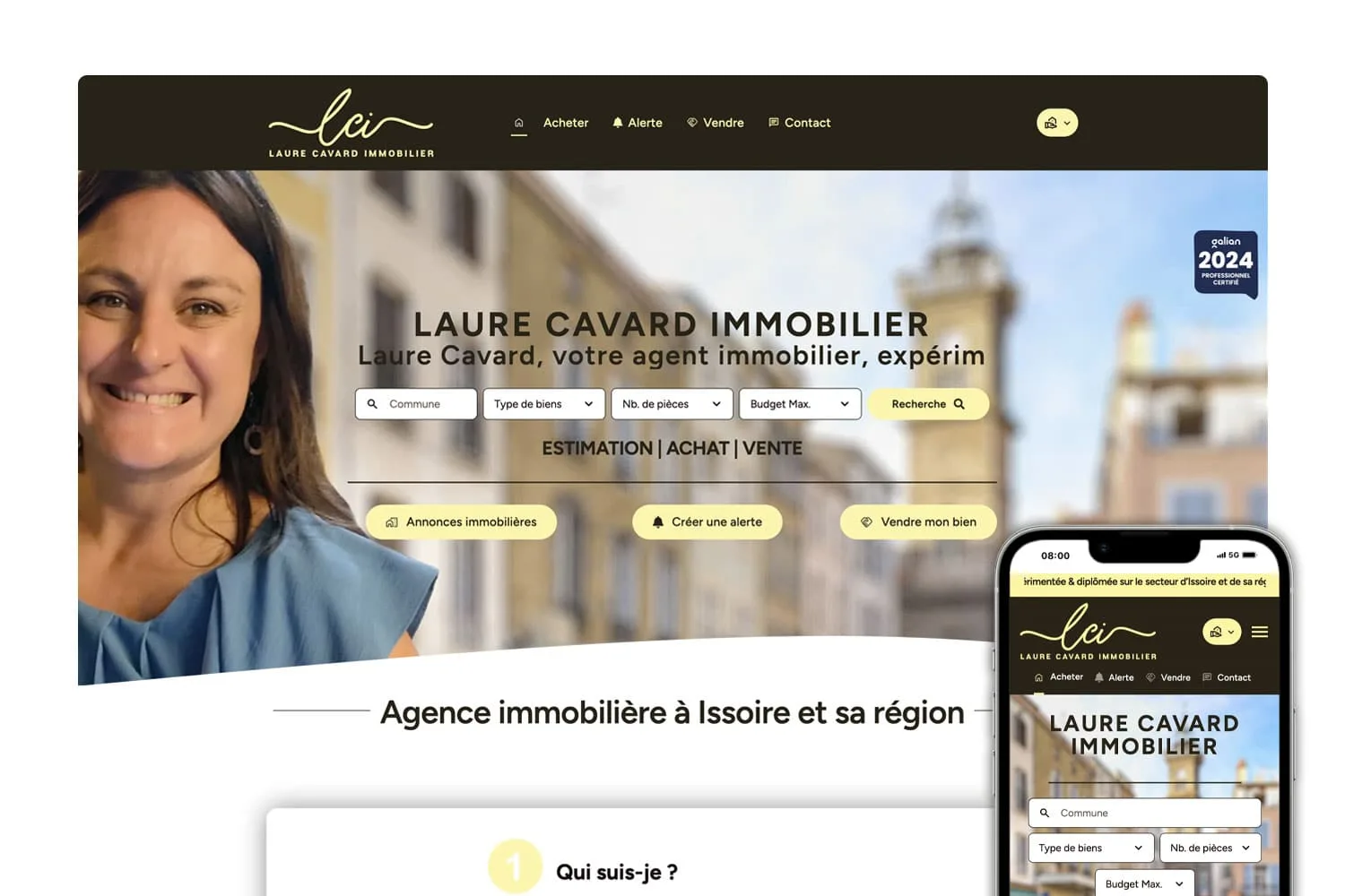 Création du site internet de Laure Cavard Immobilier (LCI) - Agence immobilière à Issoire