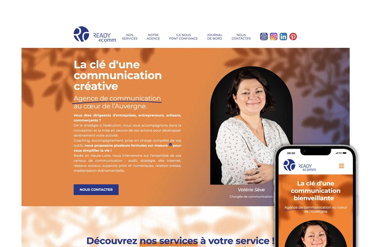Création du site internet one page de Ready 4 Comm