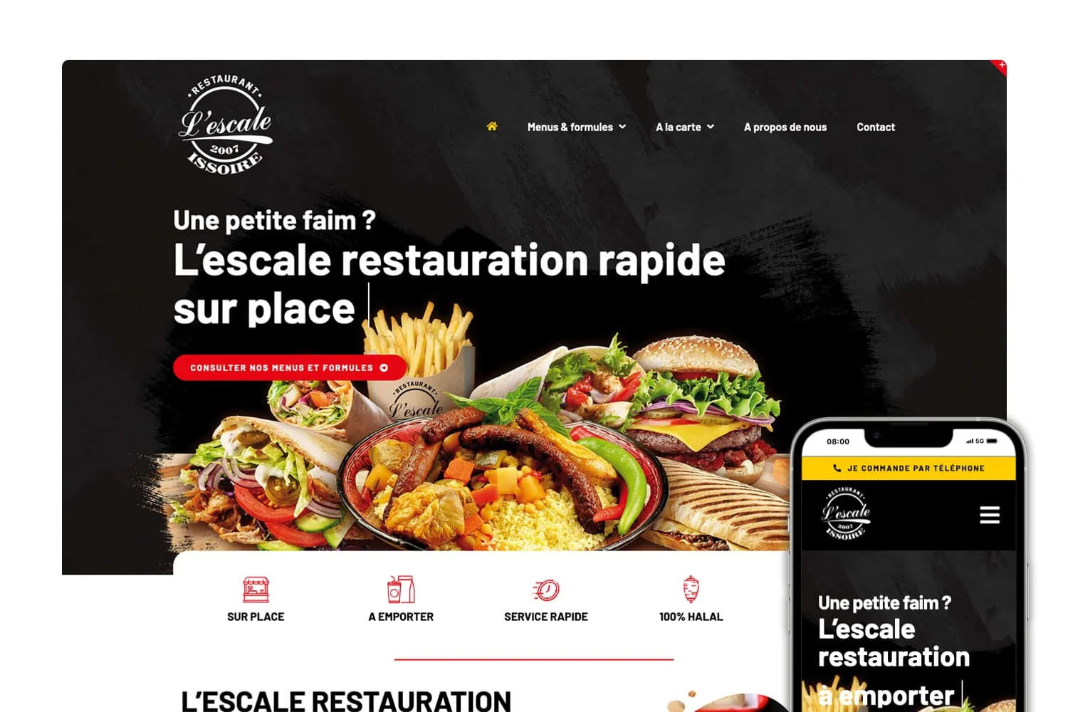 Webdesign du site internet L'escale Kebab