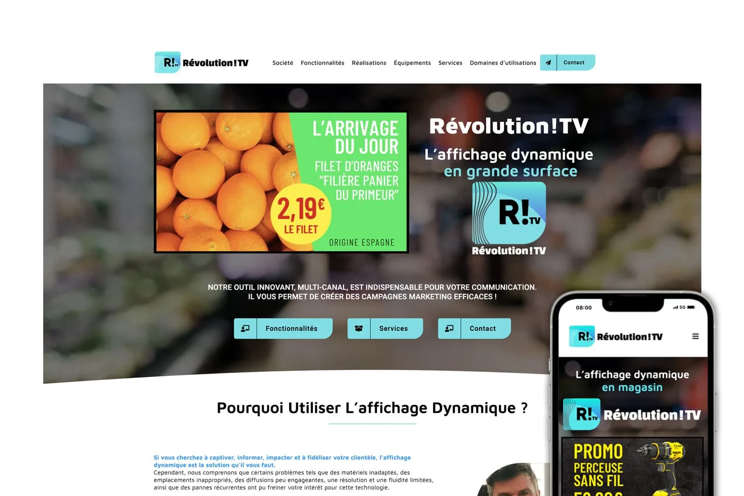 Création du site internet de Révolution!TV - Site web optimisé SEO