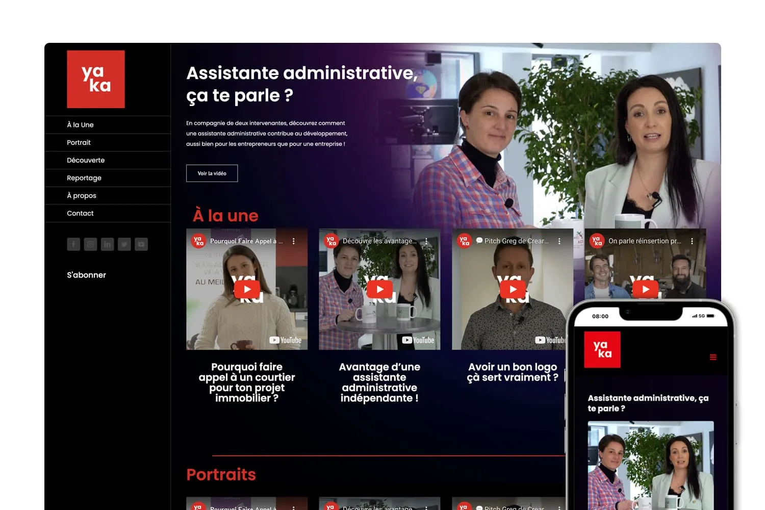 Création du site internet de Yaka.TV - média digital et local en Auvergne