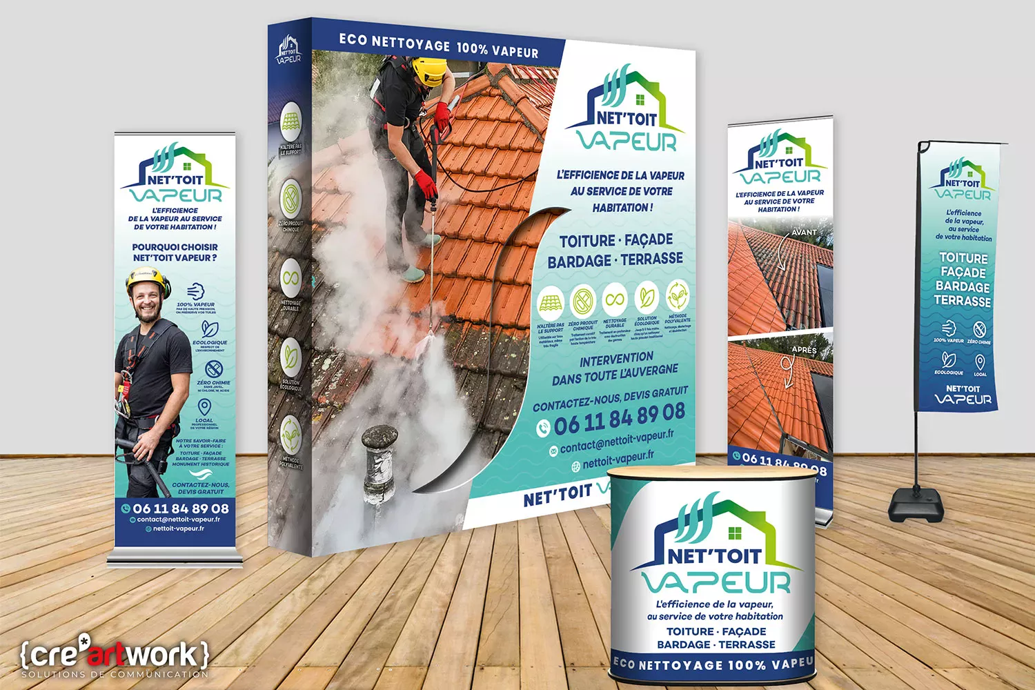 Roll-up Net Toit – création Creartwork